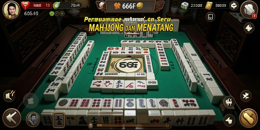 Screenshot utama 666F menampilkan gameplay Mahjong yang seru.