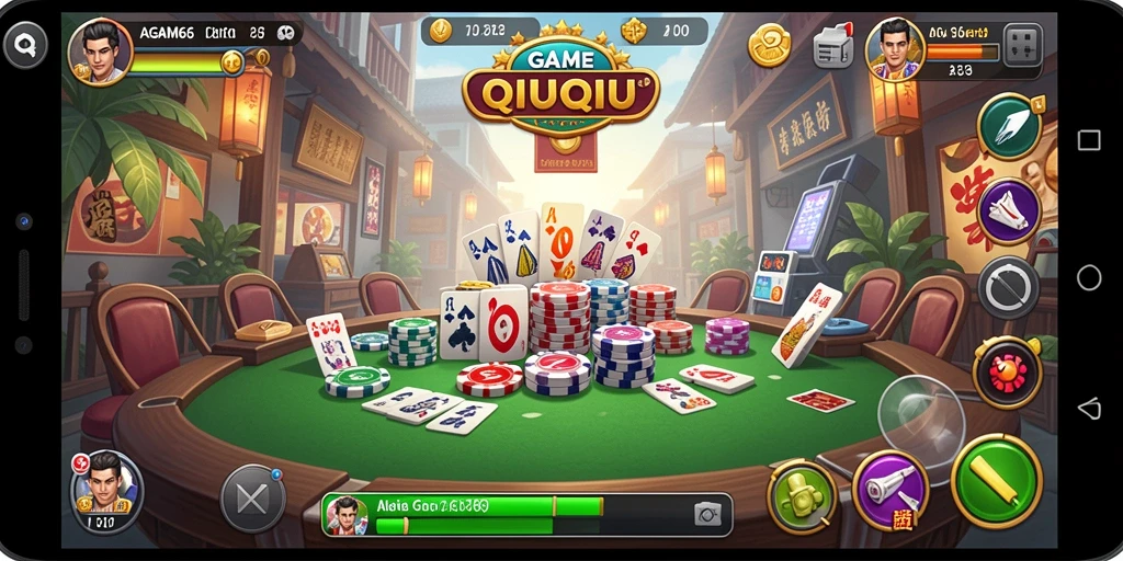 Screenshot AGAM66 menunjukkan aksi menarik dalam permainan QiuQiu.