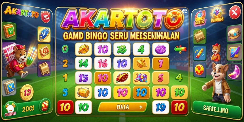 Gameplay seru AKARTOTO dengan suasana Bingo yang menyenangkan.