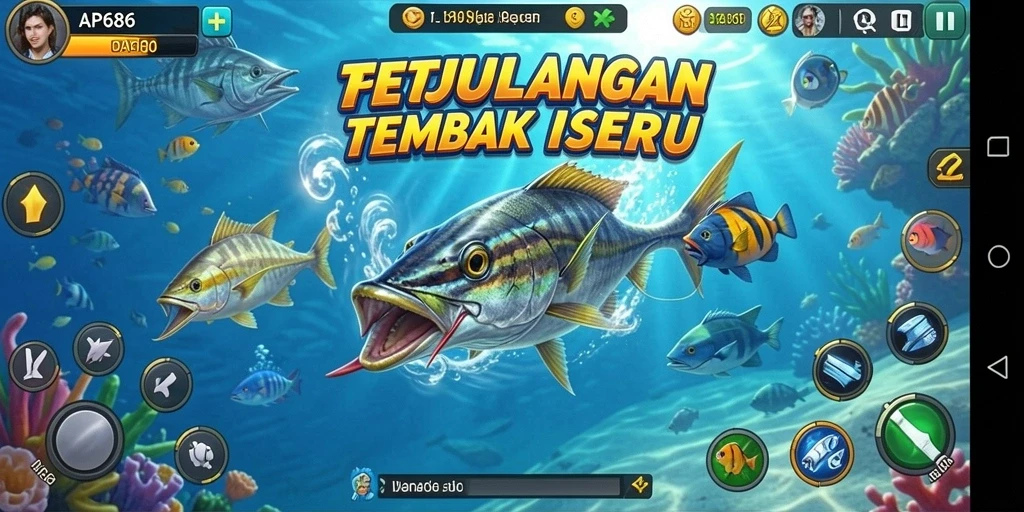 Screenshot menampilkan gameplay seru Tembak Ikan.