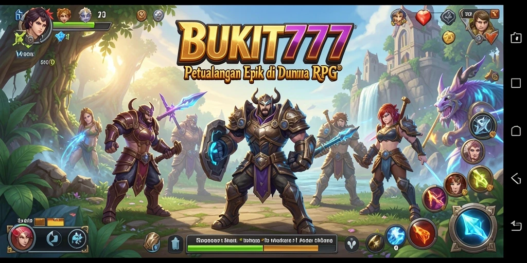 Tampilan gameplay BUKIT777 dengan pertarungan epik dan karakter yang kuat.