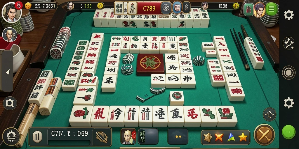 Screenshot C789 menampilkan aksi gameplay Mahjong yang menarik.
