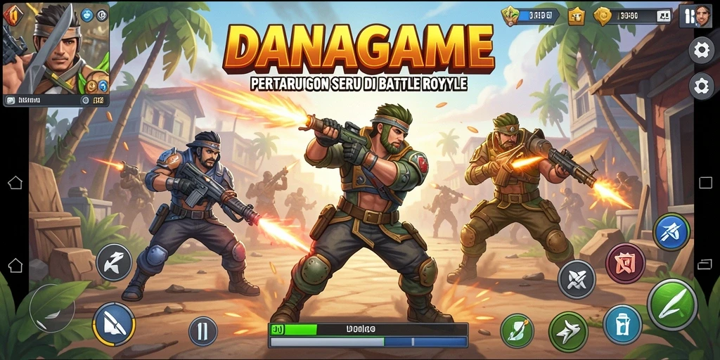 Gambaran seru gameplay Battle Royale di DANAGAME.