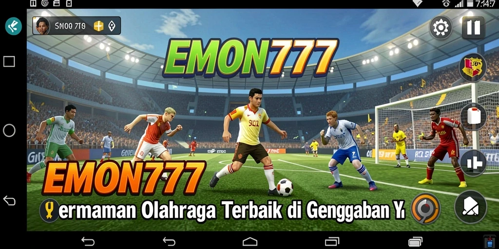 Tangkapan layar EMON777 menampilkan momen seru dalam pertandingan olahraga.