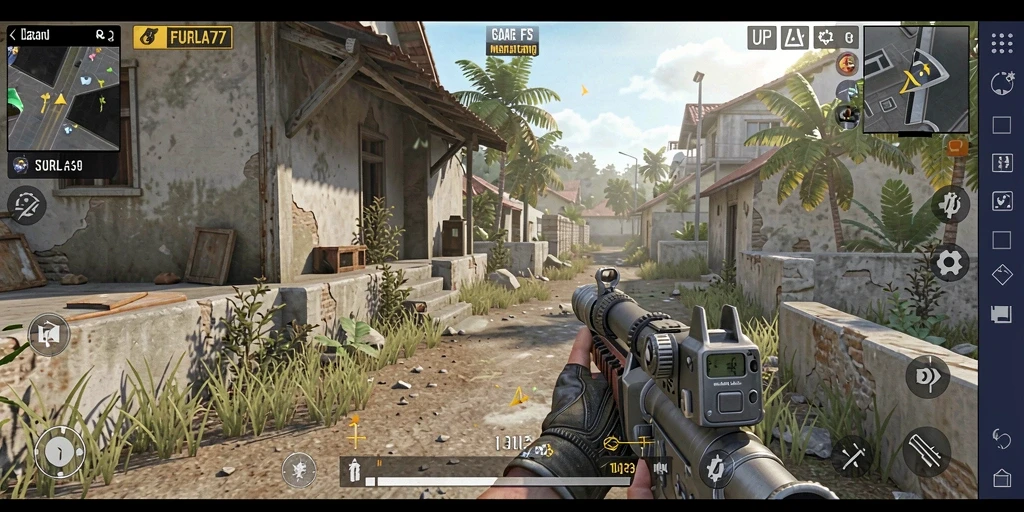 Tangkapan layar gameplay FURLA77 menunjukkan aksi pertempuran yang mendebarkan.
