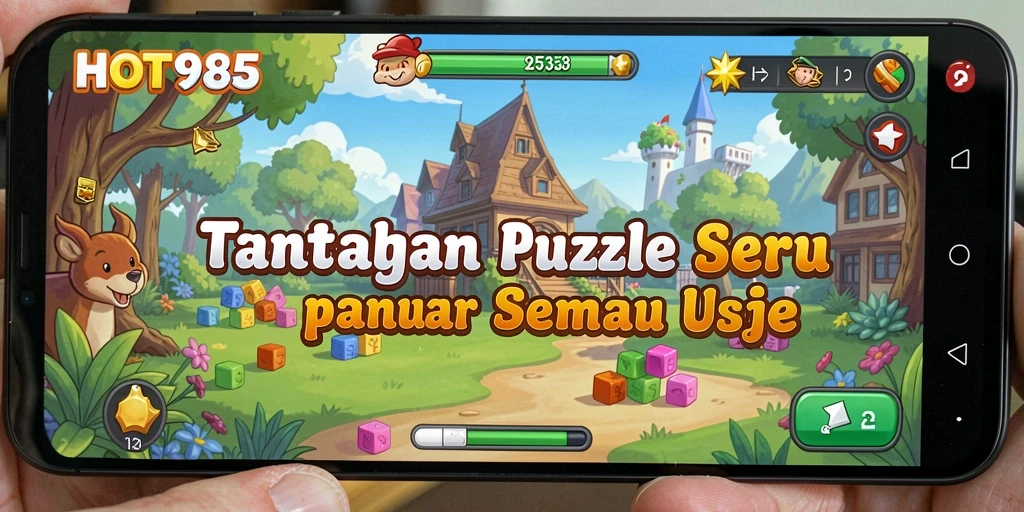 Screenshot HOT985 menampilkan gameplay puzzle yang mengasyikkan.