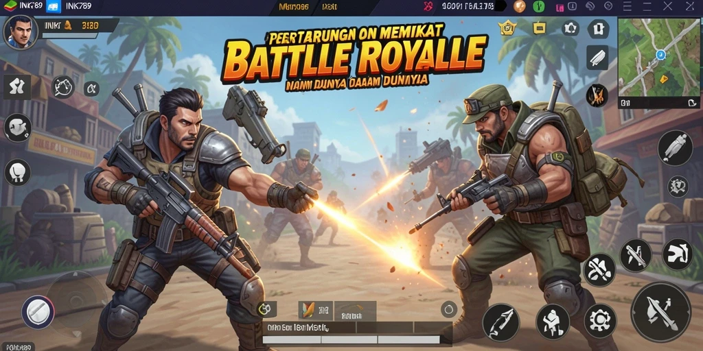 Tangkapan layar INK789 menunjukkan aksi seru dalam gameplay Battle Royale.