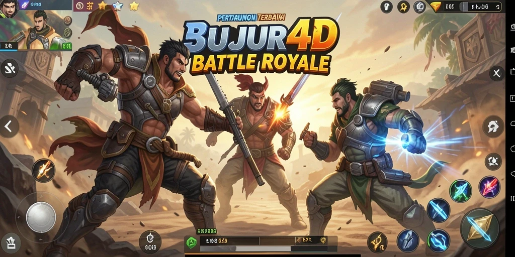 Tampilan seru gameplay JUJUR4D dalam pertempuran Battle Royale.