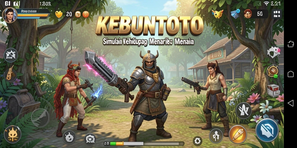 Tangkapan layar dari gameplay KEBUNTOTO yang menampilkan simulasi kehidupan yang menarik.