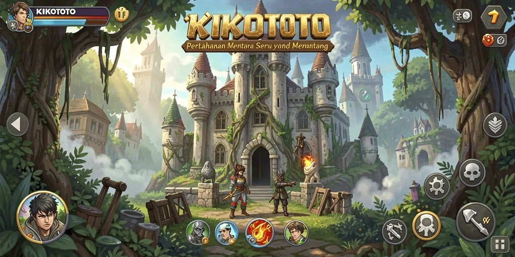 Tampilan gameplay KIKOTOTO yang penuh aksi Tower Defense.