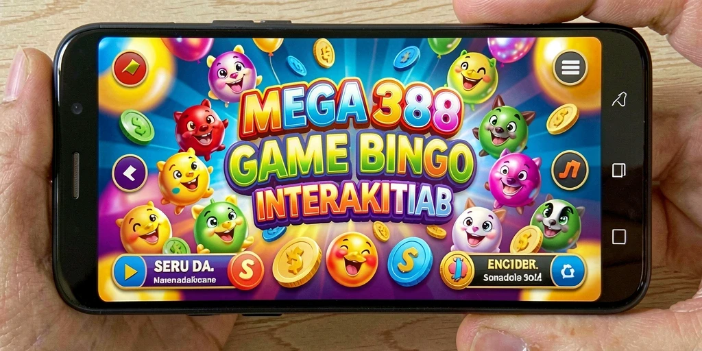 Screenshot MEGA388 menampilkan gameplay seru Bingo dengan berbagai pilihan kartu.