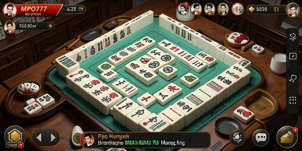 Tampilan gameplay seru Mahjong di MPO777 yang penuh warna.