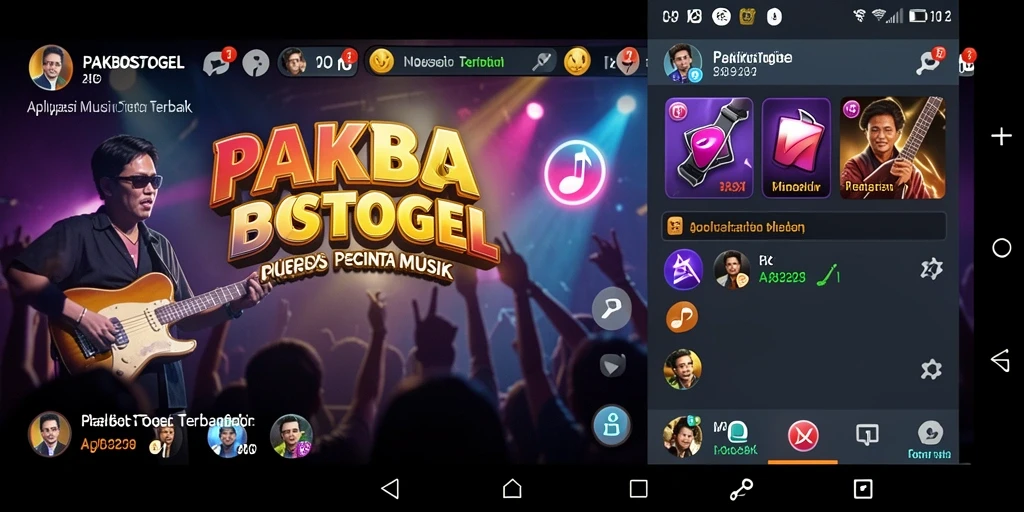 Tampilan gameplay PAKBOSTOGEL yang menampilkan koleksi musik beragam.