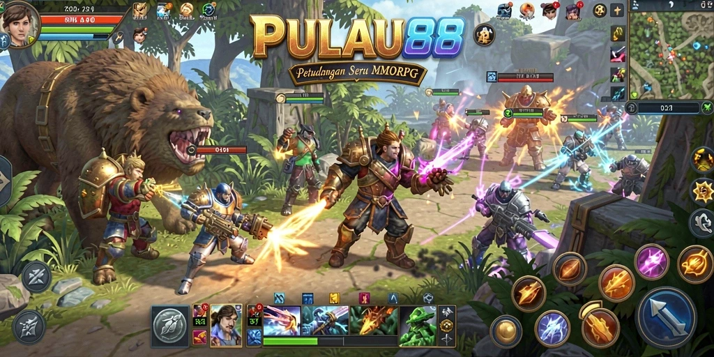 Tampilan gameplay menarik dari PULAU88 yang menunjukkan petualangan MMORPG.