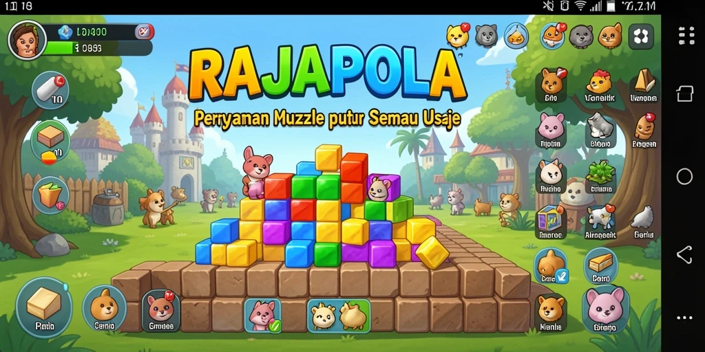 Screenshot gameplay RAJAPOLA menampilkan keseruan menyusun potongan gambar.