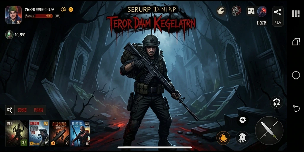 Tampilan gameplay seru di SERURP dengan suasana mencekam.
