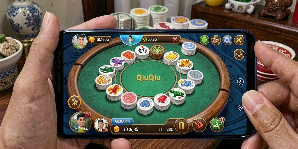 Tampilan gameplay QiuQiu yang seru dan interaktif di SM605.