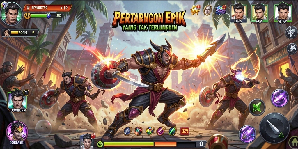 Gameplay SPINBET99 yang mendebarkan dengan aksi pertarungan seru.