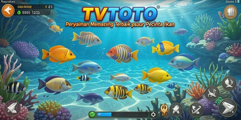 Screenshot gameplay TVTOTO menampilkan aksi memancing yang seru dan menantang.