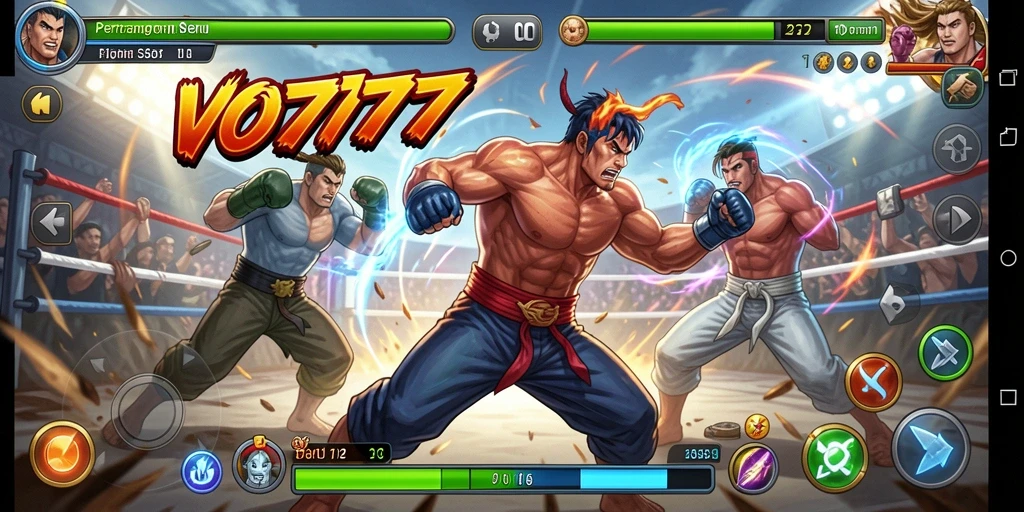Tampilan seru dari gameplay pertarungan di VO777.