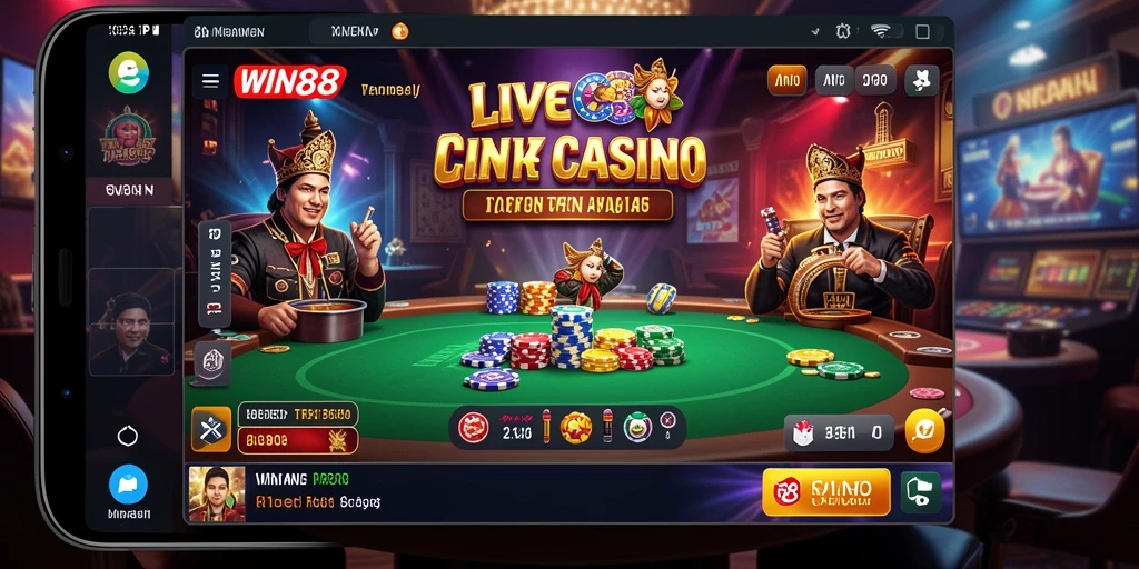Tampilan gameplay Live Casino di WIN88 dengan dealer profesional.