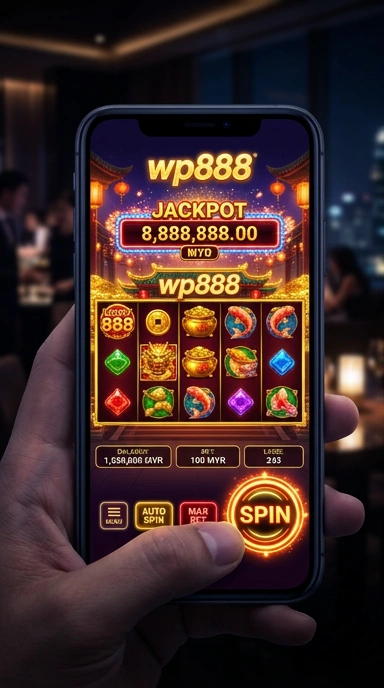 Tampilan utama aplikasi wp888 yang user-friendly.